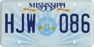 MS license plate HJW086