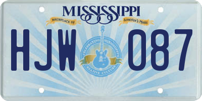 MS license plate HJW087