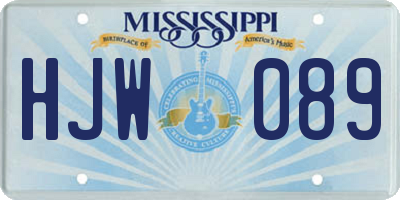 MS license plate HJW089