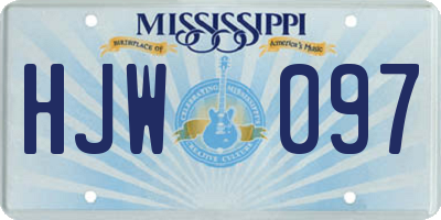 MS license plate HJW097