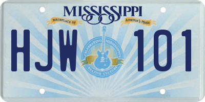 MS license plate HJW101