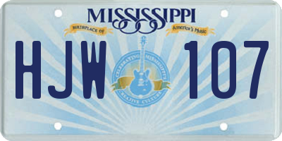 MS license plate HJW107
