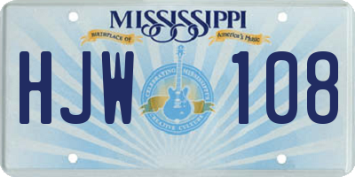 MS license plate HJW108