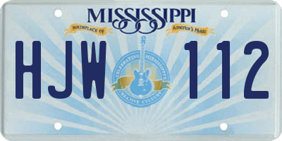 MS license plate HJW112