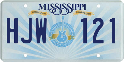 MS license plate HJW121