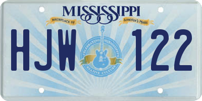 MS license plate HJW122