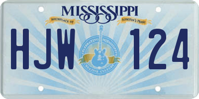 MS license plate HJW124