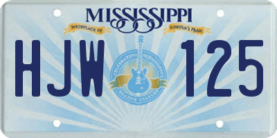 MS license plate HJW125