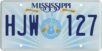 MS license plate HJW127
