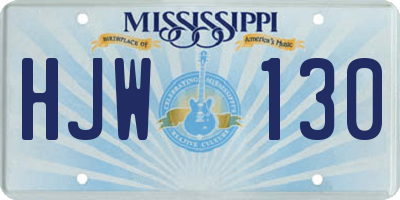 MS license plate HJW130