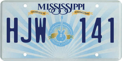 MS license plate HJW141
