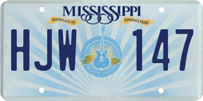 MS license plate HJW147