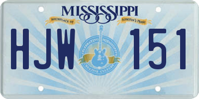 MS license plate HJW151