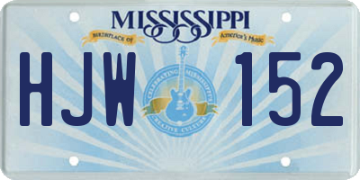 MS license plate HJW152