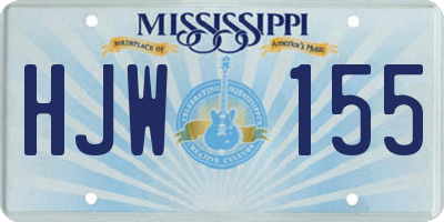 MS license plate HJW155