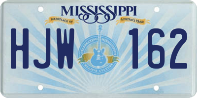 MS license plate HJW162