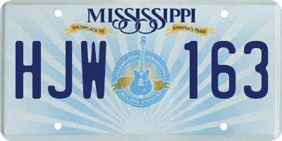 MS license plate HJW163