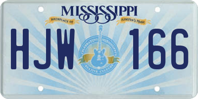 MS license plate HJW166