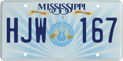 MS license plate HJW167