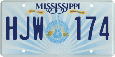 MS license plate HJW174