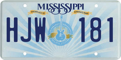 MS license plate HJW181