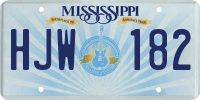 MS license plate HJW182