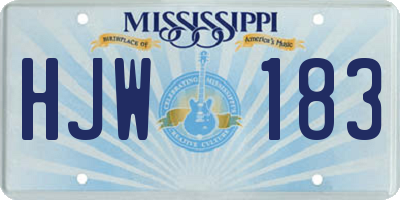 MS license plate HJW183