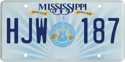 MS license plate HJW187