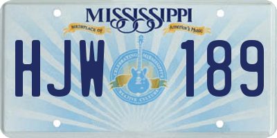 MS license plate HJW189