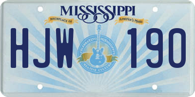 MS license plate HJW190