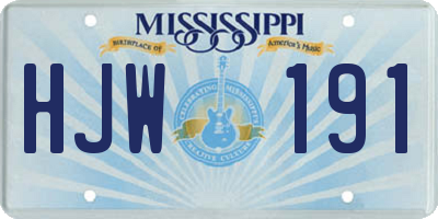 MS license plate HJW191