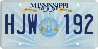 MS license plate HJW192