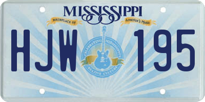 MS license plate HJW195