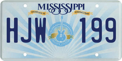 MS license plate HJW199