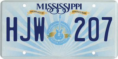 MS license plate HJW207