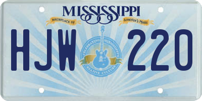 MS license plate HJW220