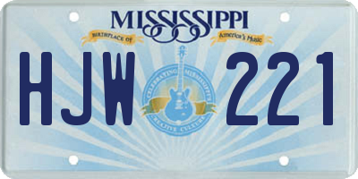 MS license plate HJW221
