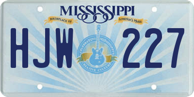 MS license plate HJW227
