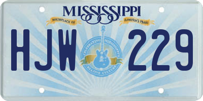 MS license plate HJW229