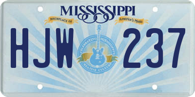 MS license plate HJW237