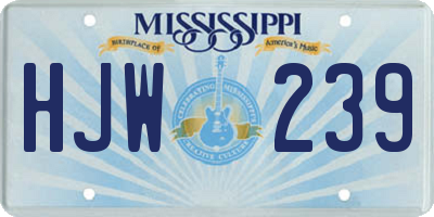 MS license plate HJW239