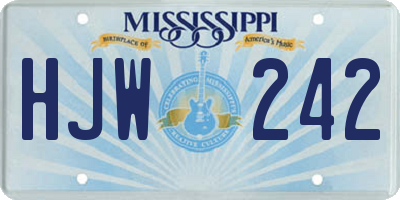 MS license plate HJW242