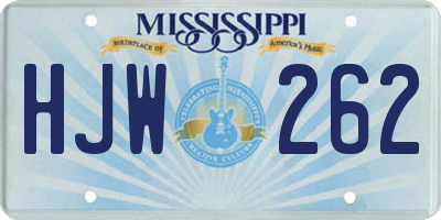 MS license plate HJW262