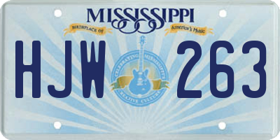 MS license plate HJW263