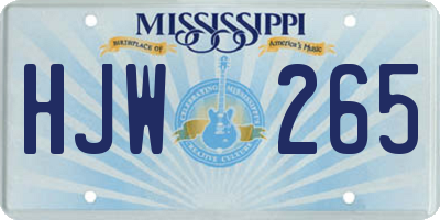 MS license plate HJW265