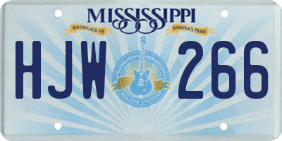 MS license plate HJW266
