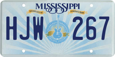 MS license plate HJW267