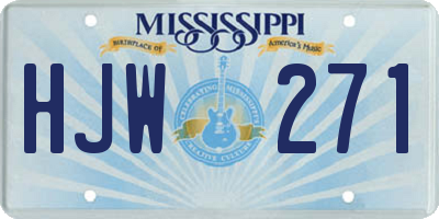 MS license plate HJW271