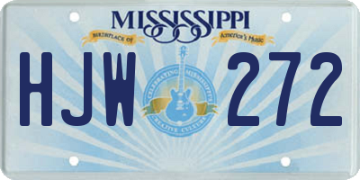 MS license plate HJW272