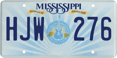 MS license plate HJW276